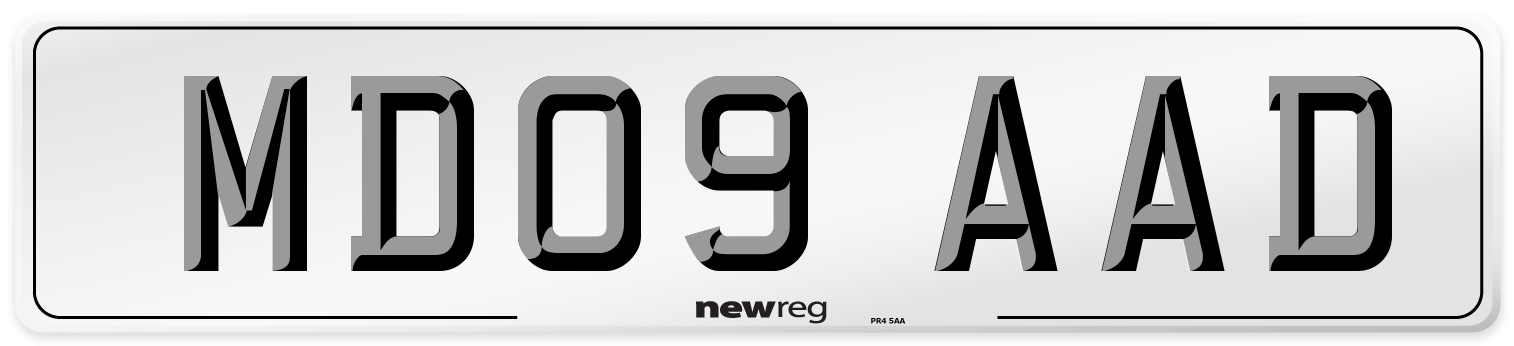 MD09 AAD Number Plate from New Reg